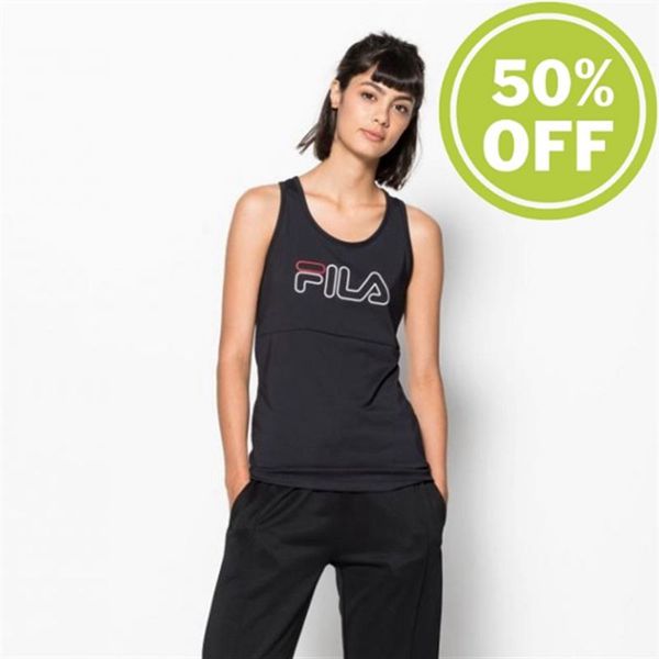 Fila Mirth Tank Workout Tank Women's Shirts - Black,NZ 436-59630